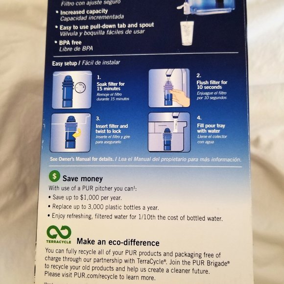 PUR 18 Cup Dispenser Pitcher Maxion Filtration System White - Picture 9 of 10